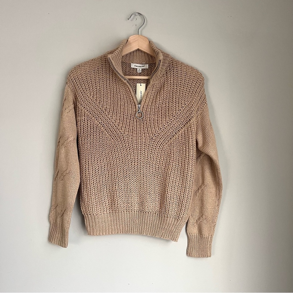 Francesca’s NWT Anita Knit Quarter Zip Pullover Sweater Size Small